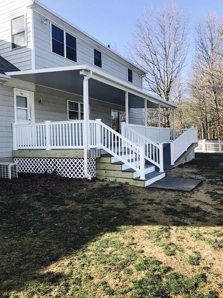 Suffolk County, Long Island, NY front porch composite deck and repairs